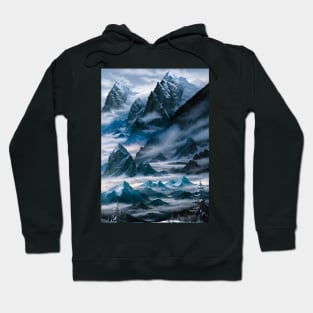 Misty Mountains in Winter Hoodie